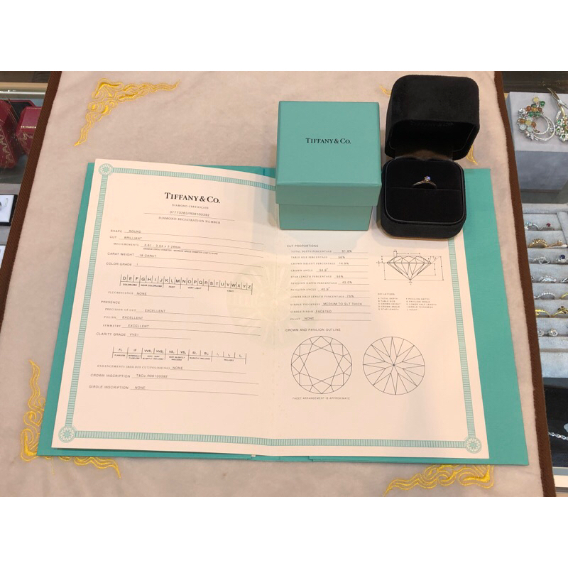 Tiffany &amp; Co.-經典六爪單鑽戒指-0.18CT-(I/VVS1)37773263-附內外盒證書