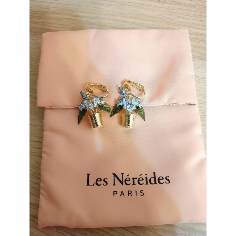 Les nereides 蕾娜海 法國琺瑯飾品 專櫃正品 巴黎瞬影 繡球花盆栽耳環 耳夾