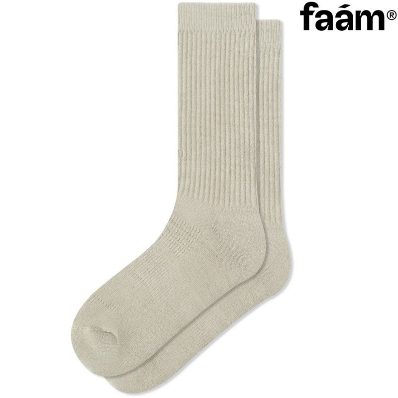 faam - NTME002-12 ESSENTIAL CREW 素面單色針織 運動襪 / 中筒襪 (若草色) 化學原宿