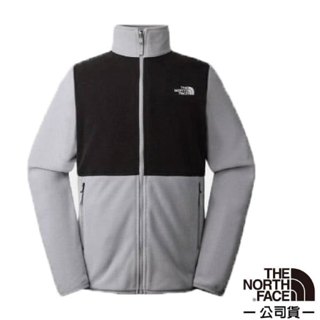 【The North Face】男 款拼接舒適保暖立領抓絨外套/夾克 舒適立領/聚熱抓絨面料 適登山健行 灰黑 83O9