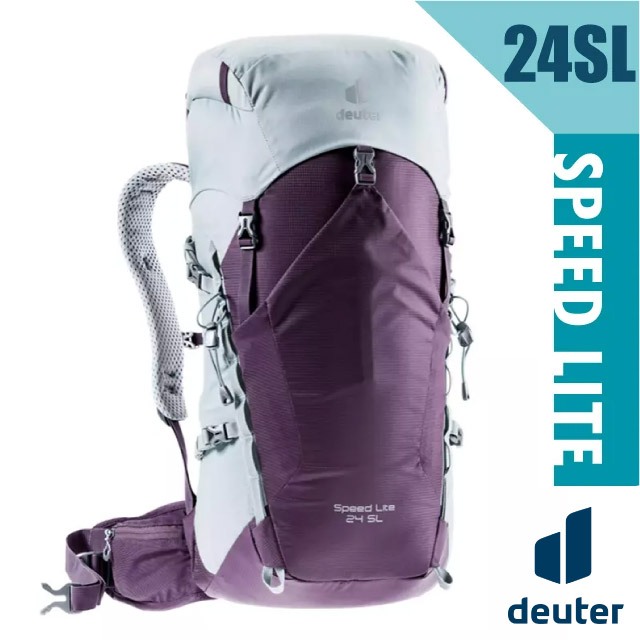 【Deuter】女 款登山背包-超輕網狀 24SL Speed Lite 攻頂包 自行車背包_紫/白錫_3410521