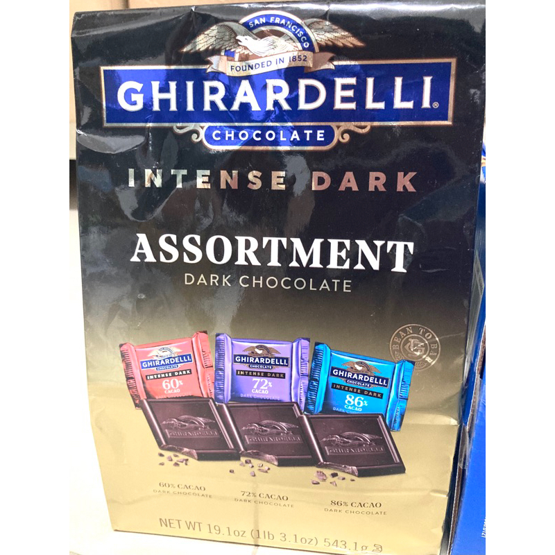 好市多代購 Ghirardelli 黑巧克力綜合包 - 3種口味 (51入) 543.1 公克