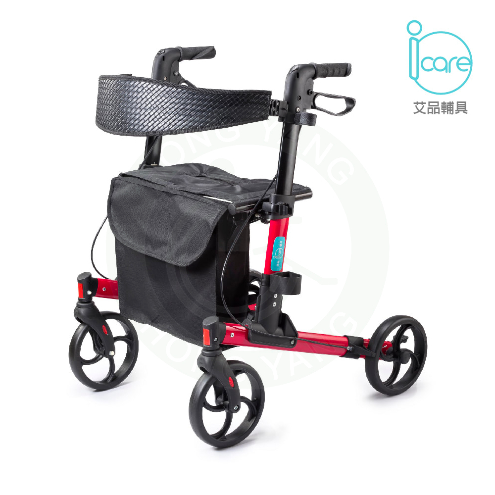 【免運】Icare 艾品 IC-408 輕量 帶輪助行器 可收合 輕量型 鋁合金 助步車 助行椅 助推車