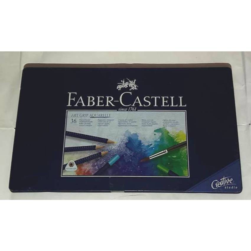 FABER-CASTELL 藍鐵盒點陣36色水溶彩色鉛筆-二手（筆都齊全如圖）-原價1650