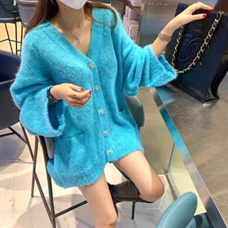 低價出清🤍韓國🇰🇷超舒服時尚針織毛衣外套 TIFFANY藍