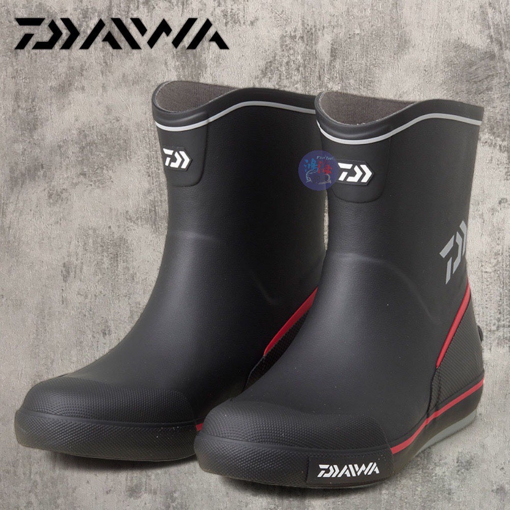 中壢鴻海釣具《DAIWA》 DB-2412 黑色短筒膠底防滑鞋 船釣防滑鞋