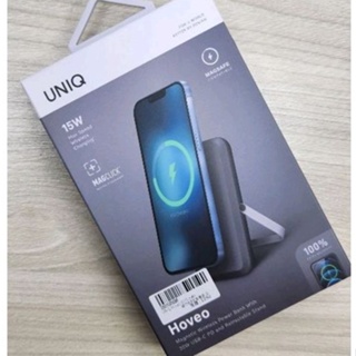 UNIQ 公司貨 Hoveo 20W支架款磁吸行動電源 5000mAh 支援MagSafe 磁吸支架-灰色
