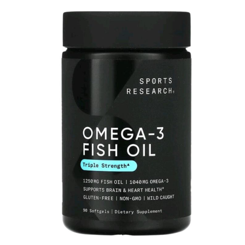 P訂-sports research 歐米伽-3 魚油，90 粒軟凝膠