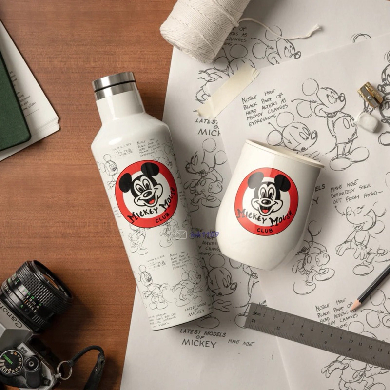 DIsney迪士尼100週年聯名款米奇系列(白色）Corkcicle公司貨 環保機能保溫瓶/保溫杯 美國酷仕客