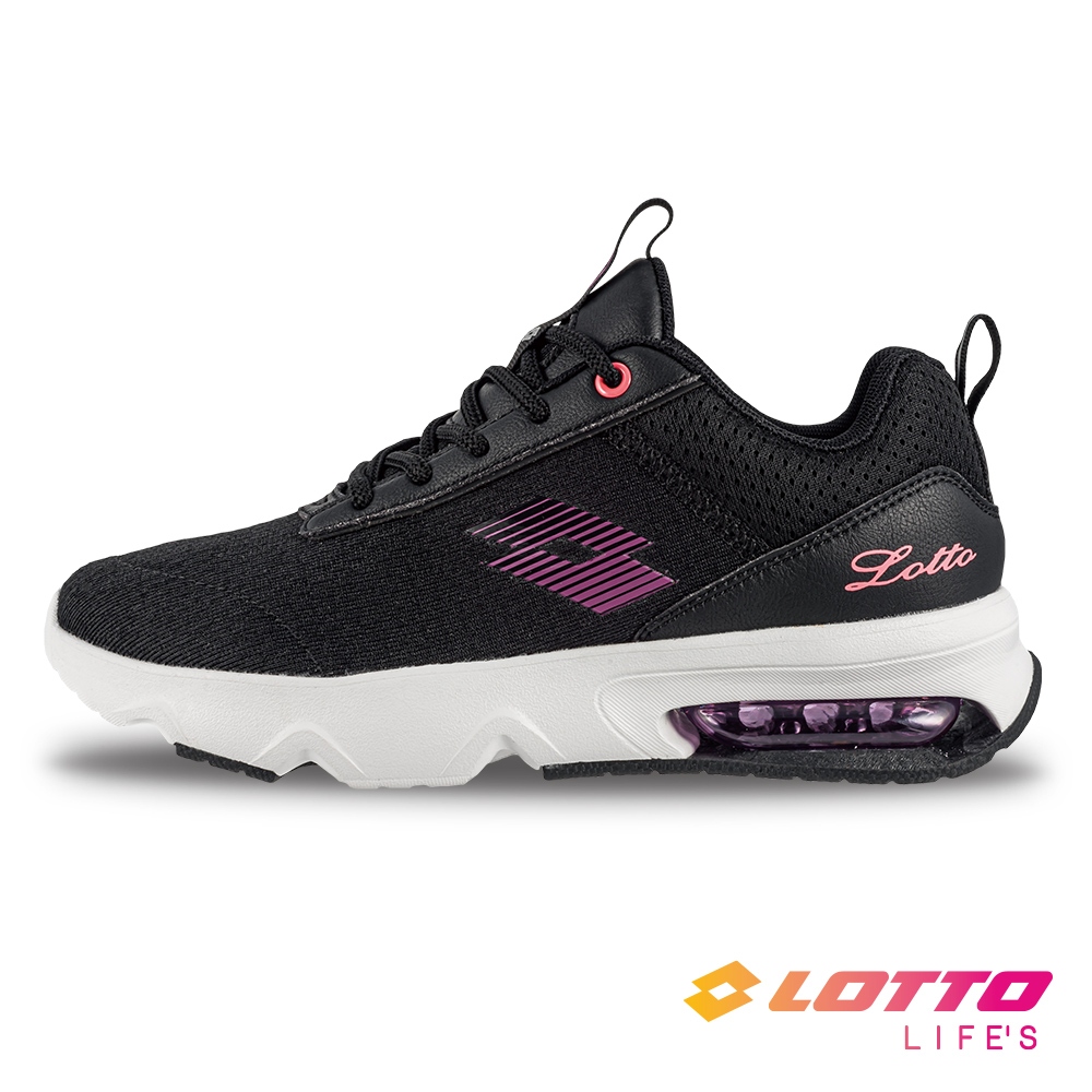 【LOTTO 義大利】女 ARIA' Lite 氣墊跑鞋(芝麻黑-LT3AWR9060)