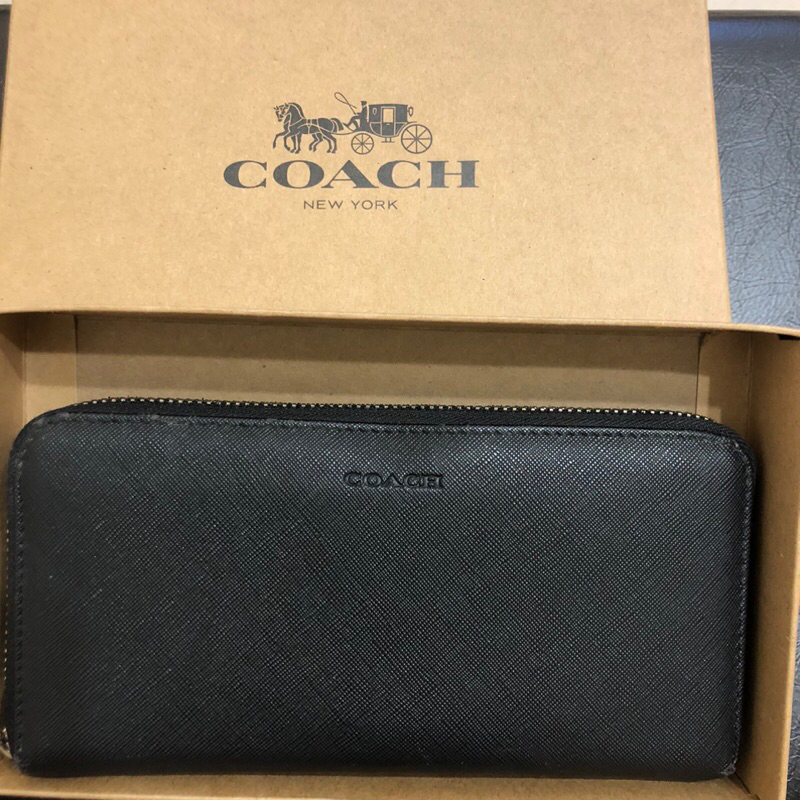 【Ｊ＆Ｐ現貨】快速出貨 二手 精品COACH男 皮夾 長夾 荔枝皮革