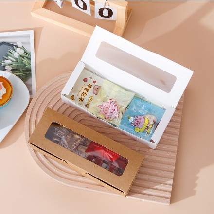 [台灣出貨]開窗可麗露盒 餅乾盒 馬卡龍盒 包裝盒 純白 西點盒 開窗 纸盒 巧克力 麵包 烘焙 盒子 包裝【C172】