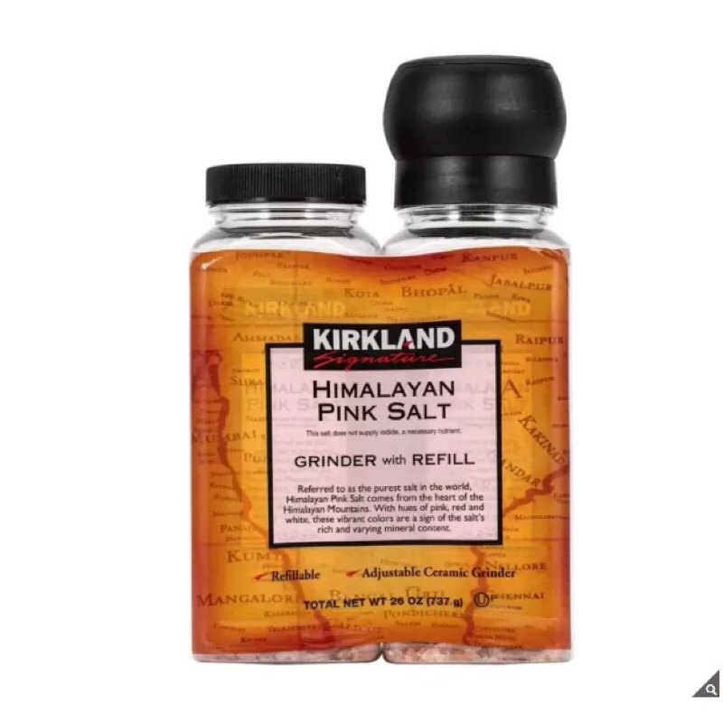 《好市多代購》Kirkland Signature 科克蘭 喜馬拉雅山粉紅玫瑰鹽及補充瓶 737公克