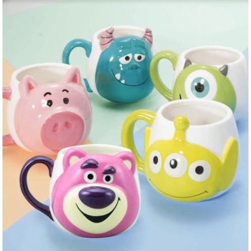 現貨  正版授權 迪士尼馬克杯 玩具總動員 毛怪 三眼怪 熊抱哥 水杯 杯子 陶瓷杯 咖啡杯 日本餐具