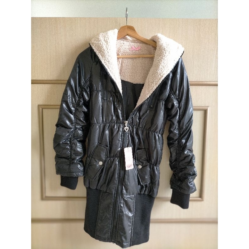 自售 全新 長版 冬季外套 黑色 內裏鋪毛 尺寸 S- M 可穿 保暖外套