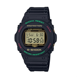 【CASIO】卡西歐 G-SHOCK 紅綠耶誕配色 200米防水 運動電子錶 DW-5700TH-1 黑/紅綠