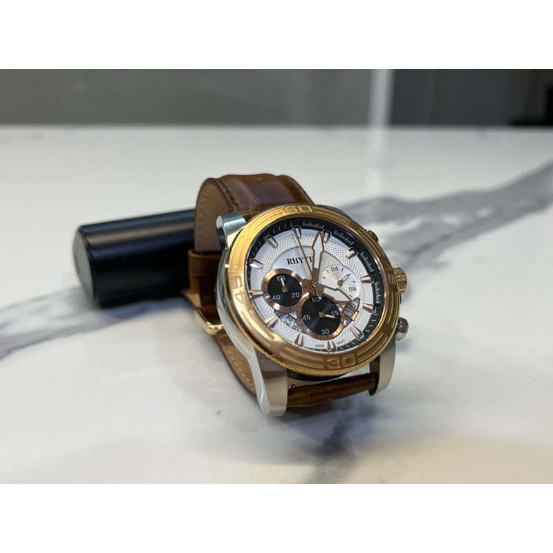 RHYTHM麗聲 時尚三眼計時不鏽鋼手錶(S1409S)