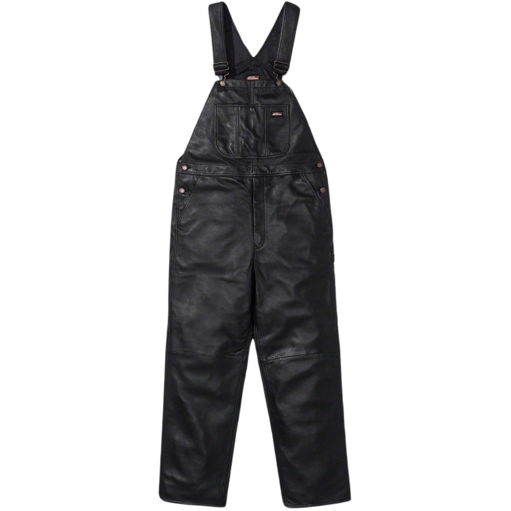 【紐約范特西】預購 SUPREME FW23 DICKIES LEATHER OVERALLS 皮吊帶褲