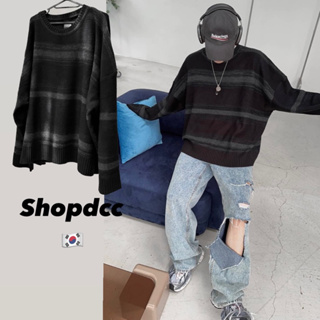 【Shopdcc】🇰🇷韓國線條設計針織長袖 大學t 寬鬆 復古 毛衣 街頭 個性 潮流 風格