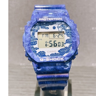 CASIO 卡西歐 G SHOCK 優雅青花瓷電子腕錶 DW-5600BWP-2
