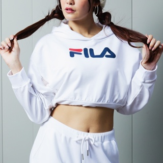 【FILA】女性 長袖連帽T恤-白色 5TEW-5428-WT