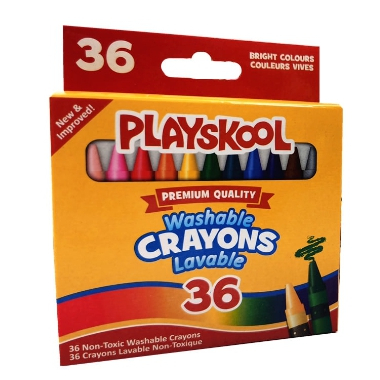 美國Playskool 36色 可水洗蠟筆 安全無毒蠟筆 美術益智繪圖筆 畫筆 蠟筆 畫棒 創意塗鴉不髒手幼兒彩筆 色筆