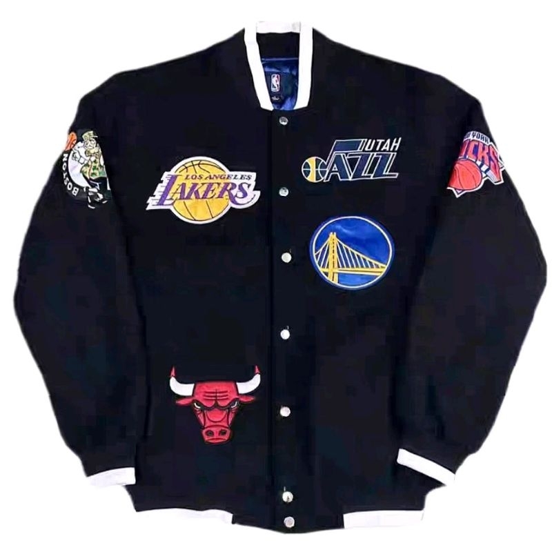 NBA LAKERS 湖人 BULLS 公牛 勇士 爵士 賽爾蒂克 尼克 棒球外套 夾克 嘻哈 饒舌 尺寸S~XXL