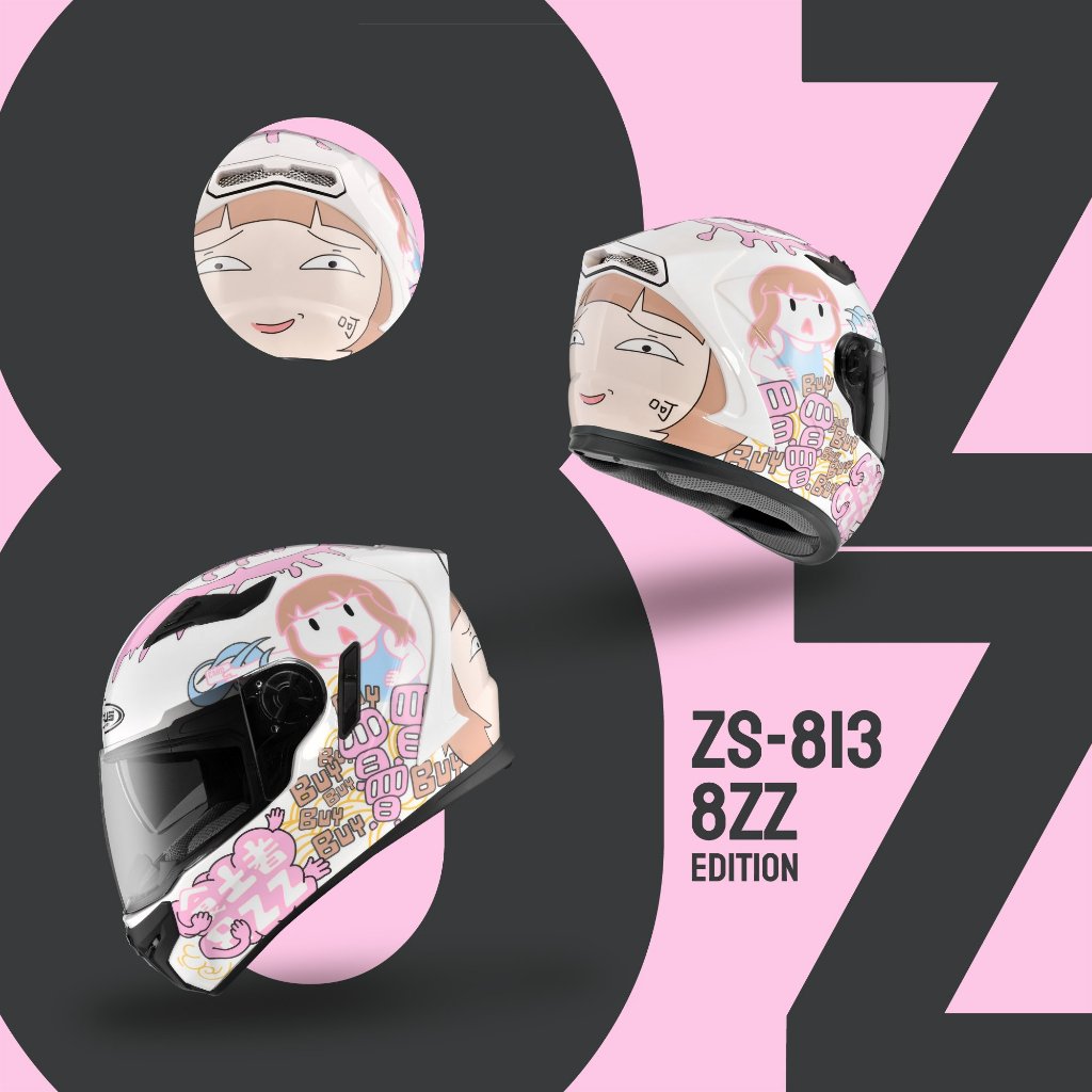 🍀Lucky幸運安全帽🍀ZEUS 安全帽 ZS-813 限量聯名款巴逆逆 全罩式 雙層鏡 內墨片  內襯全可拆