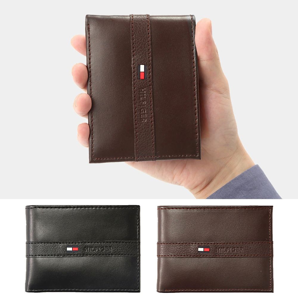 Tommy Hilfiger 男士 禮盒 皮革皮夾 短夾 對折錢包  黑色/棕色 全新正品 31TL22X062