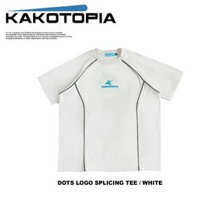 WEED Clothing｜KAKOTOPIA - DOTS LOGO SPLICING TEE /白色 拼接短袖上衣