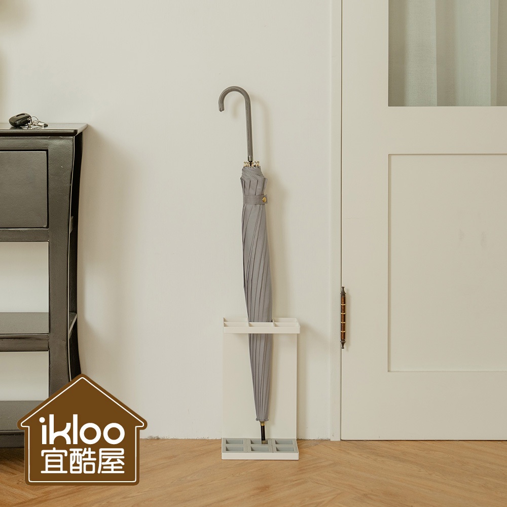 【ikloo】日式簡約長型6格鐵板傘架