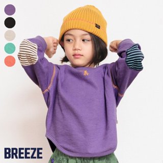 ﹝現貨﹞new 正版 日本購入 秋款 06093 BREEZE 護肘圓領T 圓領T 長袖上衣 上衣 童裝 拚色 補丁