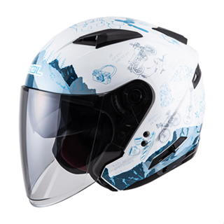 超值方案 SOL安全帽 SO-7E 探險者 白/藍 可加防護下巴 半罩 3/4罩 通勤 內鏡 SO7E 耀瑪騎士