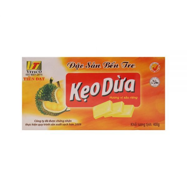 現貨🇻🇳越南椰子糖 椰糖 Tien Dat durian coconut candy 400g 天達椰子榴槤口味
