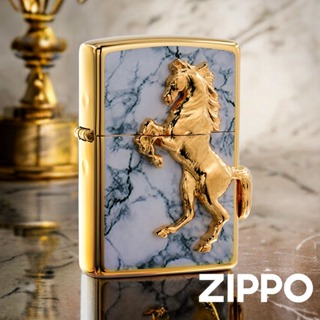 ZIPPO 經典駿馬(大理石白)防風打火機 日本設計 官方正版 現貨 限量 禮物 送禮 終身保固 ZA-5-3N