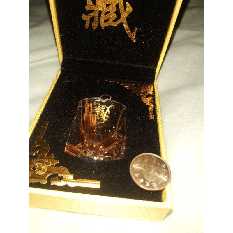 精品 咖啡鈦晶吊墜 (附藏盒)