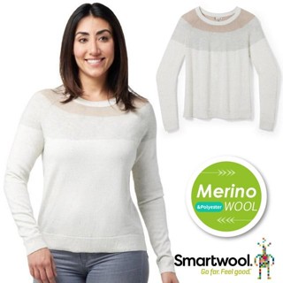 【美國 SmartWool】送》女 款保暖控溫長袖圓領美麗諾羊毛排汗衣 抗菌運動T恤 落肩大學T_SW016649