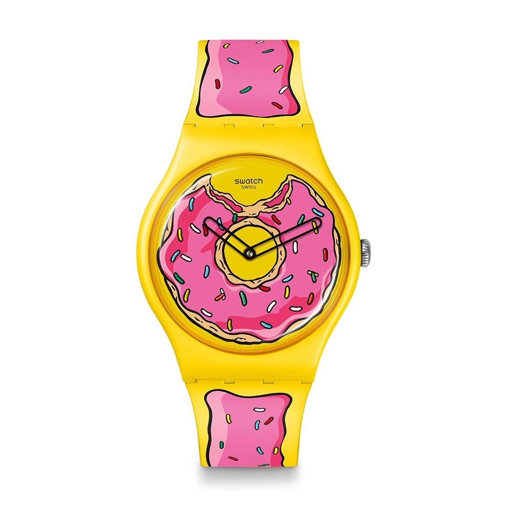 【SWATCH】辛普森家族來了! Simpsons Donut 甜甜圈 瑞士錶 聯名錶 (41mm) SO29Z134