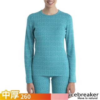 【Icebreaker】女 款美麗諾羊毛保暖圓領長袖上衣-BF260 Vertex控溫排汗T恤_湖水綠_IB0A56T9