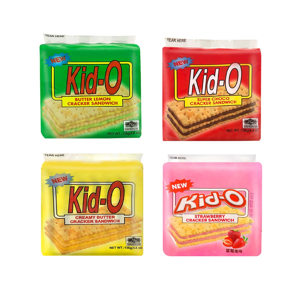 Kid-O 三明治餅乾系列136g(奶油口味/檸檬口味/巧克力口味/草莓風味)