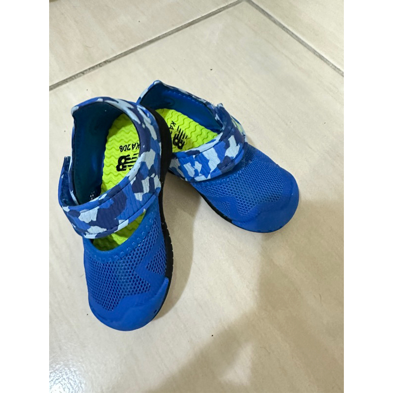 ［二手］New Balance KA208 護趾涼鞋/運動鞋 迷彩/藍色 魔鬼氈