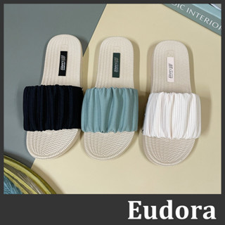 【Eudora】雲朵皺皺一字拖 雲朵拖鞋 平底拖鞋 皺皺拖鞋 平底涼拖鞋 雲朵一字皺皺 平底 涼鞋 拖鞋 一字拖鞋