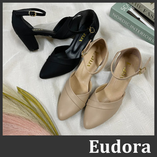 【Eudora】MIT臺灣製 高跟鞋 粗跟涼鞋 瑪莉珍鞋 跟鞋 尖頭鞋 V字 高跟涼鞋 尖頭涼鞋 高跟粗跟 涼鞋