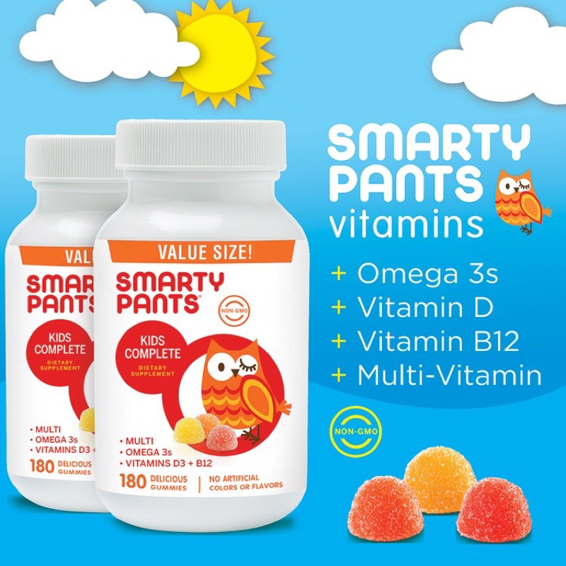《最新效期》加拿大原裝Smarty Pants 兒童綜合維他命軟糖+魚油+D3+B12(180顆）
