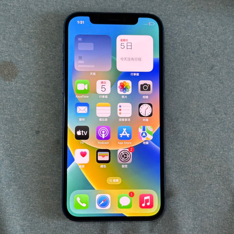 iPhone 12 64G 藍 功能正常 二手 Iphone12 i12 6.1吋 apple 蘋果 螢幕細微刮傷 台中