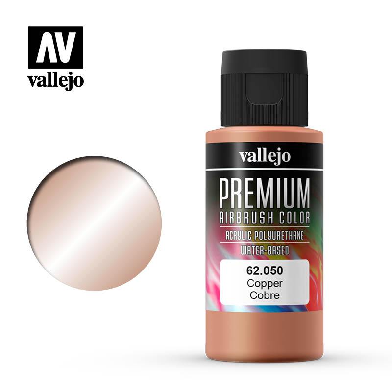 Acrylicos Vallejo 62050 高階色彩 Premium Color 銅色 Copper 60 ml.