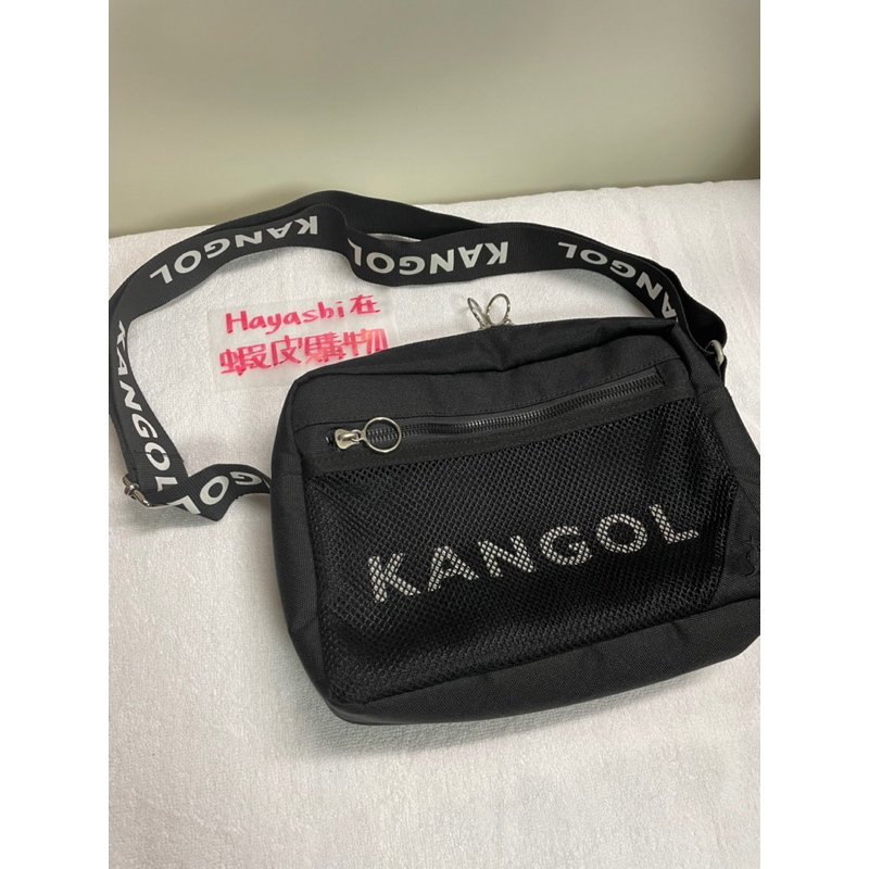 [二手] 正品 Kangol 郵差包 相機包 黑色
