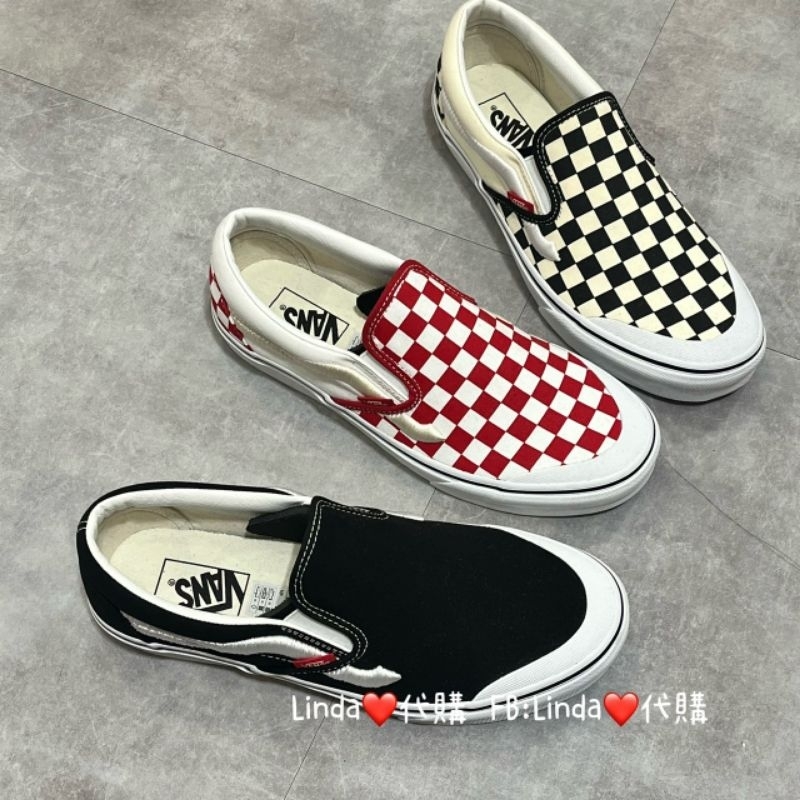 Linda❤️代購 Vans Classic Slip-On 黑白 紅白 懶人鞋 棋盤格 男 女鞋VN000Bw36bt