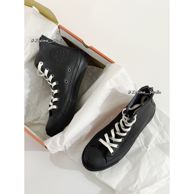 Kazima｜Converse 1970 帆布鞋 Back Zip 全黑 皮革 高筒 後拉鍊 黑色 黑白 A08159C