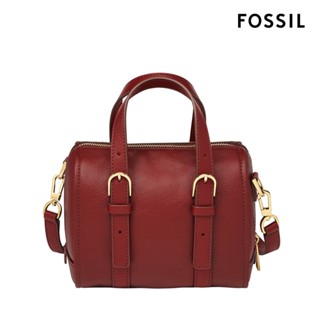 【FOSSIL 官方旗艦館】Carlie 真皮迷你波士頓包-緋紅色 ZB1856602